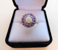 Amethyst & Opal Sterling Silver Ring