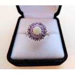 Amethyst & Opal Sterling Silver Ring