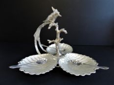 Antique Silver Plated Condiment/Hors D'oeuvres Tray