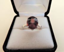 Silver 3.75 carat Garnet Ring