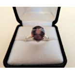 Silver 3.75 carat Garnet Ring