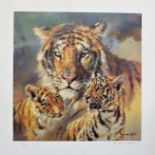 Limited Edition Signed Print 'Bengal Tiger & Cubs' by Donald Grant