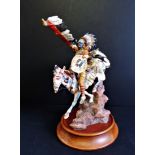 Franklin Mint 'War Cry of the Sioux' Porcelain Sculpture