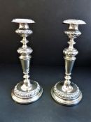 Pair of Antique Ornate Silver Plated Candle Sticks