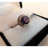 Sterling Silver 1.3 carat Amethyst Ring