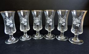 Vintage set of 6 Sherry Schooner Glasses