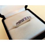 Sterling Silver 7 Stone Tanzanite Half Eternity Ring