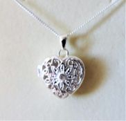 Sterling Silver Heart Locket on 18 inch chain