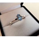 Sterling Silver Marquise Cut Topaz Ring