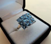 Sterling Silver 4.20 carat Blue Topaz Ring