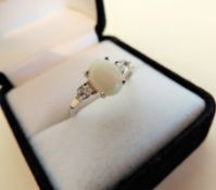 Sterling Silver 1.10 carat Opal Ring