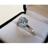 Sterling Silver 2.50ct Blue Topaz Ring