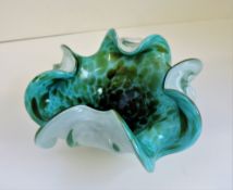 Fratelli Toso Murano Glass Biomorphic Bowl