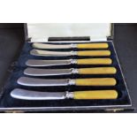 Vintage Art Deco Silver Plated Butters Knives with Bakelite Handles