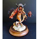 Franklin Mint Porcelain Sculpture Buffalo Dancer by R.J. Murphy