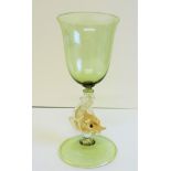 Vintage Murano Glass Salviati Dolphin Champagne Glass Goblet