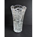 Vintage Bohemian Hand Cut Crystal Vase 25cm Tall