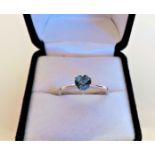 Heart Shaped Blue Topaz Ring in Sterling Silver