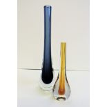 Pair Cenedese Sommerso Murano Glass Flower Vases