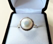 Cultured Pearl Sterling Silver Ring