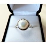 Cultured Pearl Sterling Silver Ring