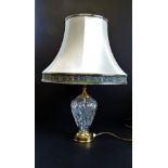 Signed Waterford Kilkenny Crystal Lamp & Original Silk Shade