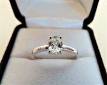 Sterling Silver 1 carat White Sapphire Ring