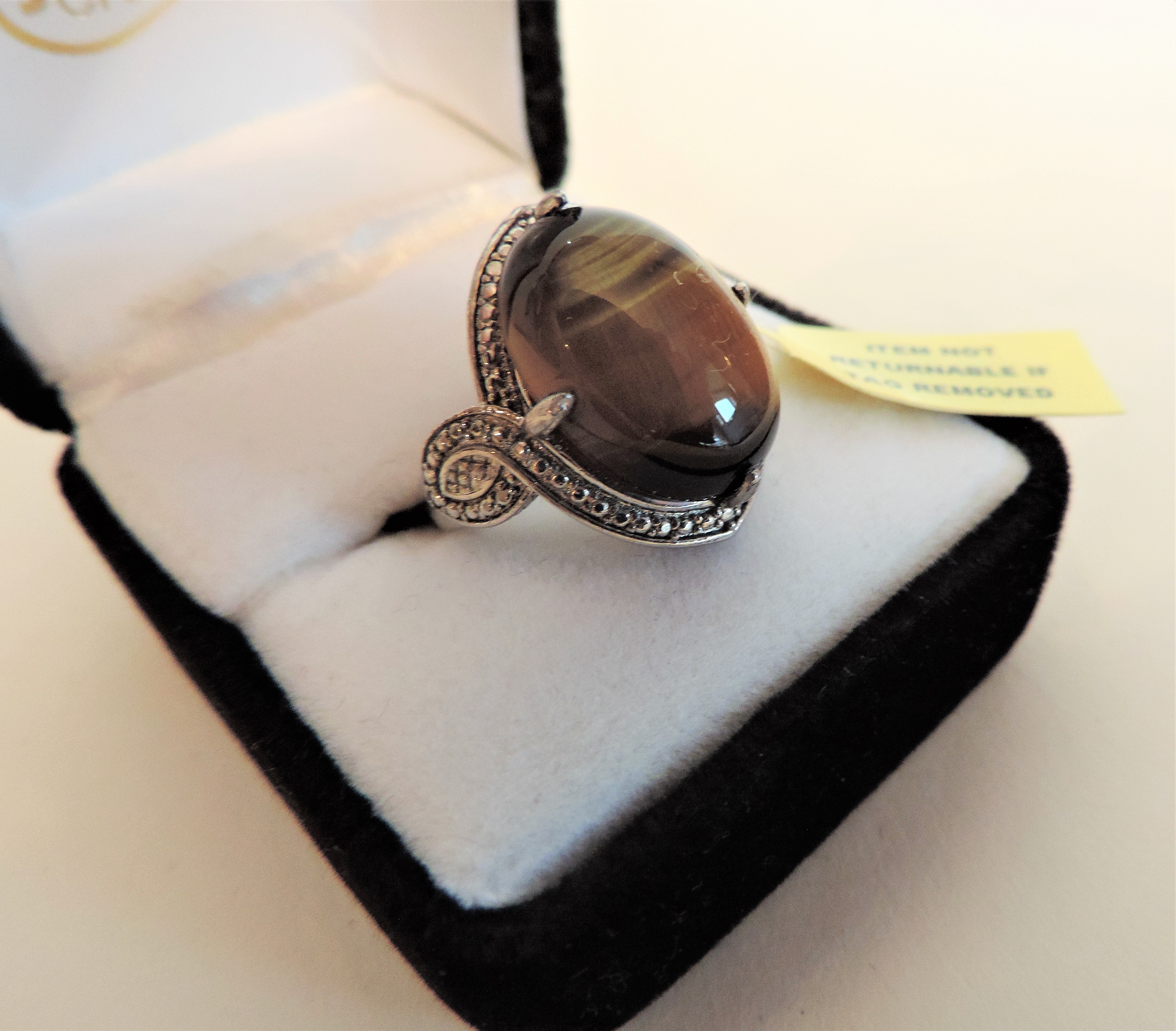 Tigers Eye Sterling Silver Ring - Image 2 of 4