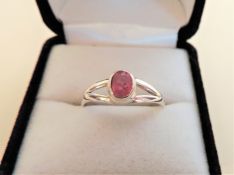 Sterling Silver Pink Topaz Ring