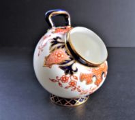 Vintage Crown Derby Imari Pattern Globe Shaped Vase