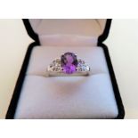 Sterling Silver 1.25 carat Amethyst Ring