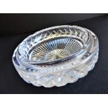 Large Vintage Heavy Cut Crystal Ashtray