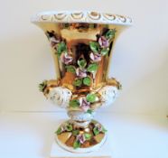 Large Italian Porcelain Campana Urn/Planter/Jardiniere 16 inches Tall