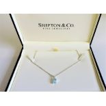 Swiss Blue Topaz Pendant Necklace in Sterling Silver