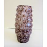 Mottled Brown Studio Art Glass Vase