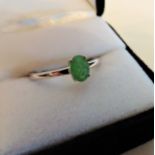 0.85 carat Emerald Ring in Sterling Silver