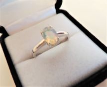 Sterling Silver Crystal Clear Jelly Opal Ring