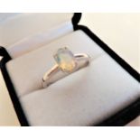 Sterling Silver Crystal Clear Jelly Opal Ring