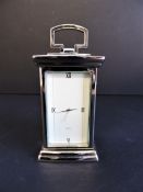 Art Deco Silver Plated Carriage Clock with Secret Compartment