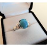Cabouchon Turquoise Ring in Sterling Silver