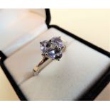 Sterling Silver 1.20ct Pear Cut Tanzanite Ring