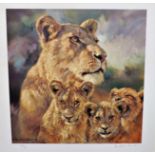 Limited Edition 'Lioness Cats & Cubs' by Donald Grant