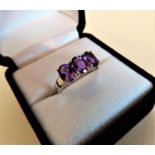 Sterling Silver 2.5 carat Amethyst Ring