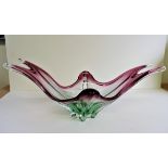 Murano Cristallo Venezia Art Glass Centrepiece Bowl 48cm Long
