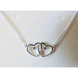 Sterling Silver & Cubic Zirconia Love Hearts Necklace