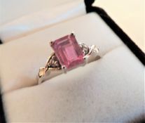Sterling Silver 2.4ct Pink Topaz Ring