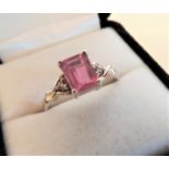 Sterling Silver 2.4ct Pink Topaz Ring