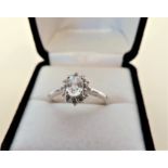 Sterling silver 1.12 ct White Sapphire Ring