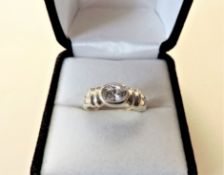 Sterling silver 1.1ct White Sapphire Ring