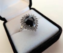 925 Sterling SIlver 2.5ct Sapphire Ring